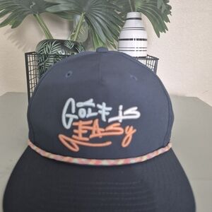 Blue and White  Golf Is Easy Cap with Adjustable Fit